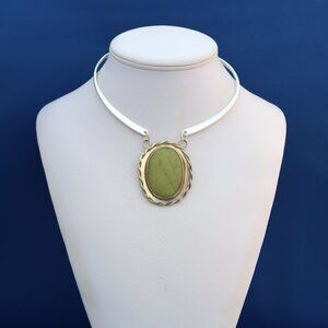 Vintage Natural Jade Pendant Necklace